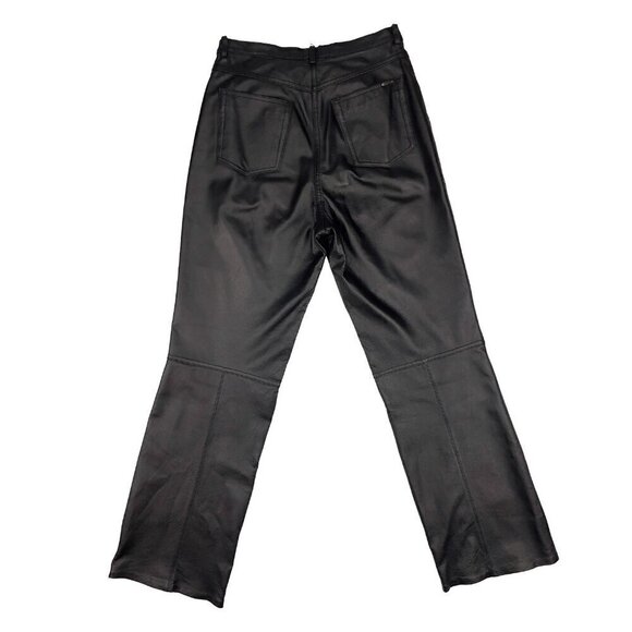 RTG VTG 100% Highβ Quality Leather High-Waist Regular Fit Black Pants Size 5 - Picture 9 of 10